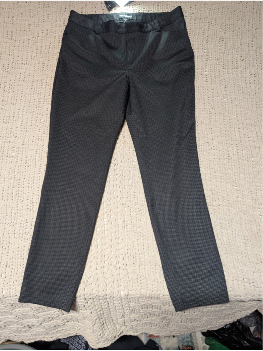 Women's Karl Lagerfeld Paris Trousers Size 14 Black Grey Patterned Pants